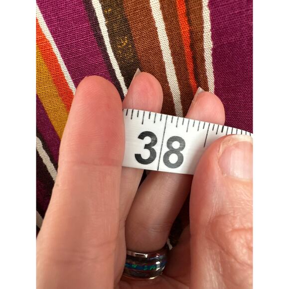 Y2K Vintage Pants Womens Large Purple Linen Striped Wide Leg High Rise Yellow - Picture 8 of 9